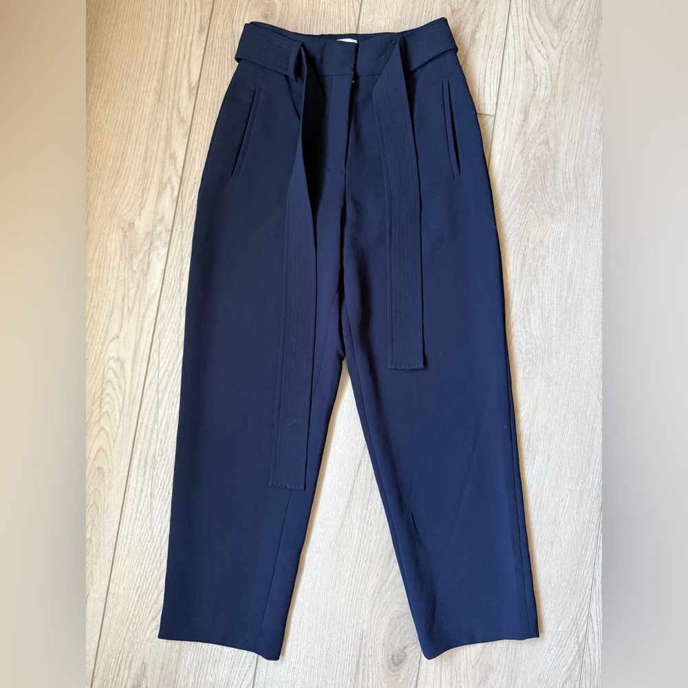 Wilfred Navy Blue High-Waisted Pants